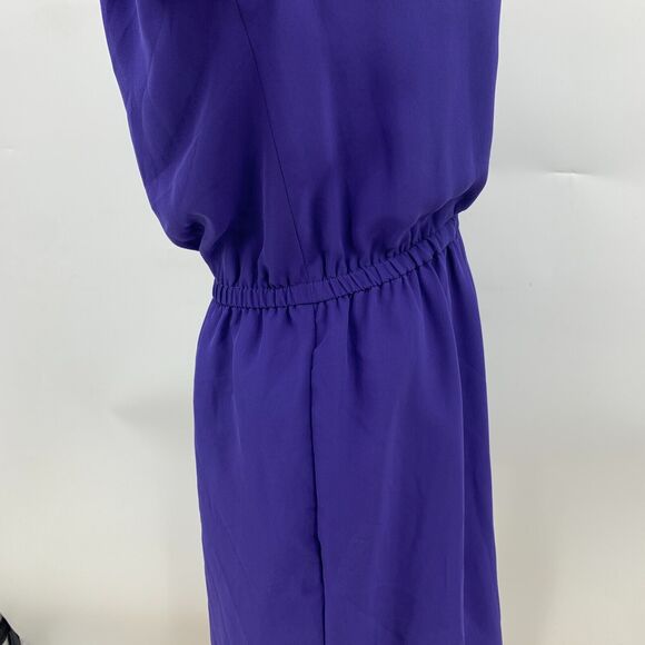 BCBGeneration Surplice Dress Womens XXS Royal Blue Cinch Waist Chiffon Sleeves - Picture 6 of 16